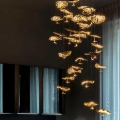Gold Moon Chandelier LED Pendelleuchte