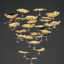 Gold Moon Chandelier LED Pendelleuchte