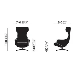 Grand Repos Sessel & Ottoman Leder