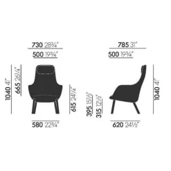 HAL Lounge Sessel & Ottoman Stoff
