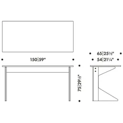 Kaari REB005 Schreibtisch Eiche schwarz
