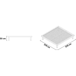 Kaya XLarge Doppelbett 200x200cm ohne Kopfteil