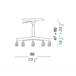 Lab S72 Drehhocker 47-60cm