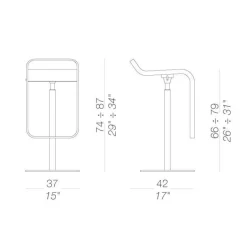 LEM S80 Barhocker Sitzfläche Stoff 66-79cm