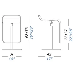 LEM S79 Barhocker Sitzfläche Edelstahl 63-75cm