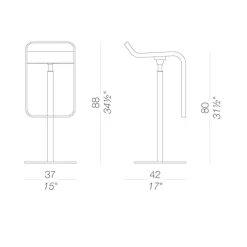 LEM S81 Barhocker Sitzfläche Multiplex H88cm