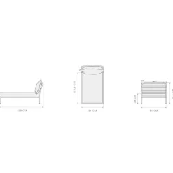 Level 2 Chaise Longue Gestell muted white
