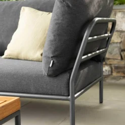 Level 2 Gartensofa links Gestell dunkelgrau