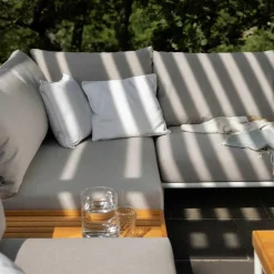 Level 2 Gartensofa links Gestell muted white