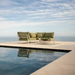 Level 2 Gartensofa links Gestell muted white
