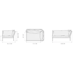Level 2 Gartensofa rechts Gestell muted white