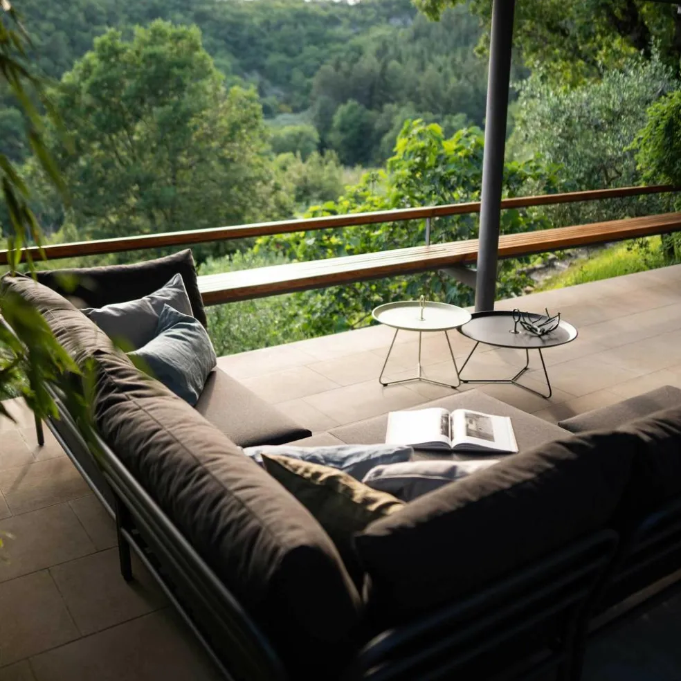 Level 2 Gartensofa rechts Gestell dunkelgrau