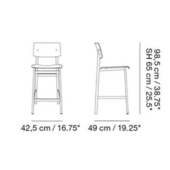 Loft Barhocker gepolstert 65cm