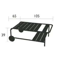 Luxembourg niedriger Gartentisch mit Rollen