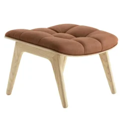 Mammoth Ottoman Leder Gestell Eiche natur