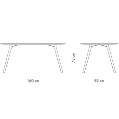 Meyer 23 Medium Esstisch 160x92x73cm