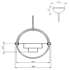 Multi-Lite Pendelleuchte Ø36cm Gestell Messing schwarz