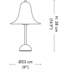 Pantop Tischleuchte Ø23cm Gestell silber