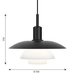 PH 5/5 LED Pendelleuchte Opalglas und Metall