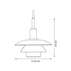 PH 3/3 Pendelleuchte Opalglas und Metall