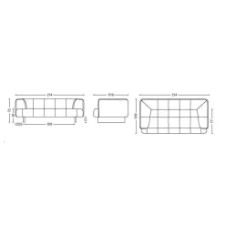 Quilton Lift 2-Sitzer Sofa Gestell Eiche schwarz