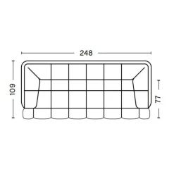 Quilton 3-Sitzer Sofa 248x109x72cm