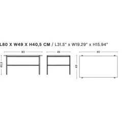 Rebar Couchtisch 80x49cm