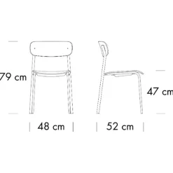 S 243 Stuhl Gestell perlweiß