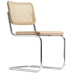 S 32 V Freischwinger Stuhl mit Rohrgeflecht