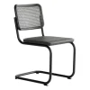 S 32 V Freischwinger Stuhl mit Rohrgeflecht Dark Melange