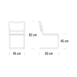 S 32 V Pure Materials Freischwinger Stuhl mit Rohrgeflecht