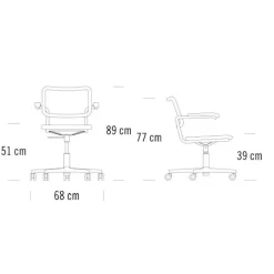 S 64 VDR Drehstuhl mit Rohrgeflecht