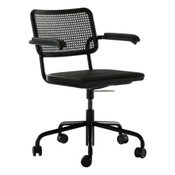 S 64 VDR Drehstuhl mit Rohrgeflecht Dark Melange