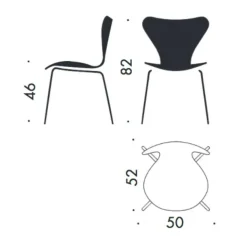 Serie 7™ Stuhl gefärbte Esche Gestell Verchromt 4er Set