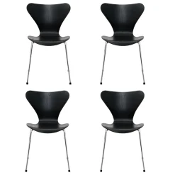 Serie 7™ Stuhl gefärbte Esche Gestell Verchromt 4er Set