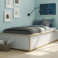 Spaze Einzelbett mit hohem Kopfteil 90x200cm