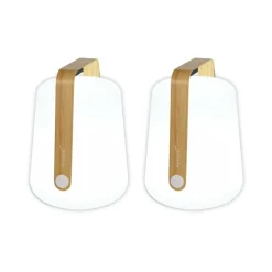 Special Edition Balad Bamboo LED Leuchte mit Akku H 25cm 2er Set
