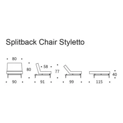 Splitback Styletto Sessel Holz dunkel