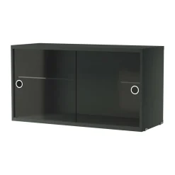 String System Vitrinenschrank mit Schiebtüren