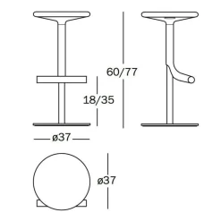 Tibu Barhocker 60-77cm