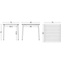 Traverse Gartentisch 75x83cm