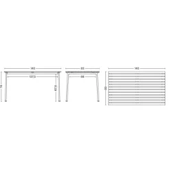 Traverse Gartentisch 140x83cm