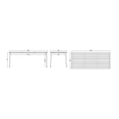 Traverse Gartentisch 190x83cm