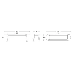 Triangle Leg Bank 150x40cm