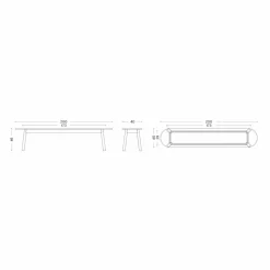 Triangle Leg Bank 200x40cm