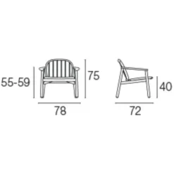 Twins Gartenloungestuhl Teak