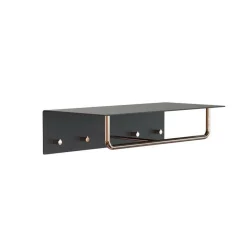 Unu Wandgarderobe mit 4 Haken & Stange