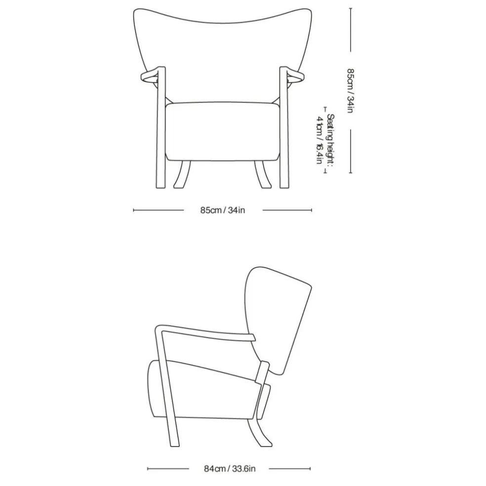 Wulff ATD2 Lounge Chair Gestell Walnuss